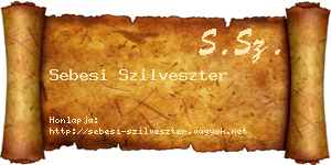 Sebesi Szilveszter névjegykártya